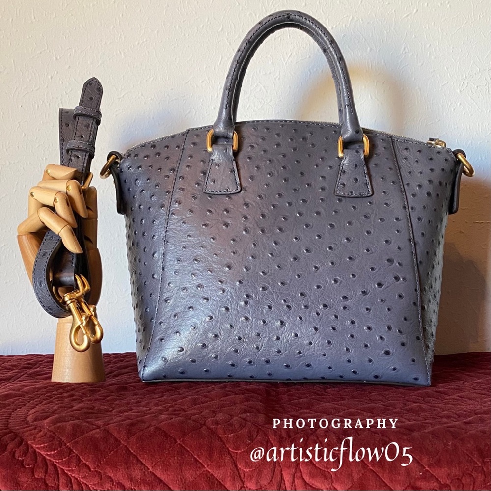 NEW Dooney&Bourke Steel Blue Ostrich Emerson Naomi - Picture 4 of 9